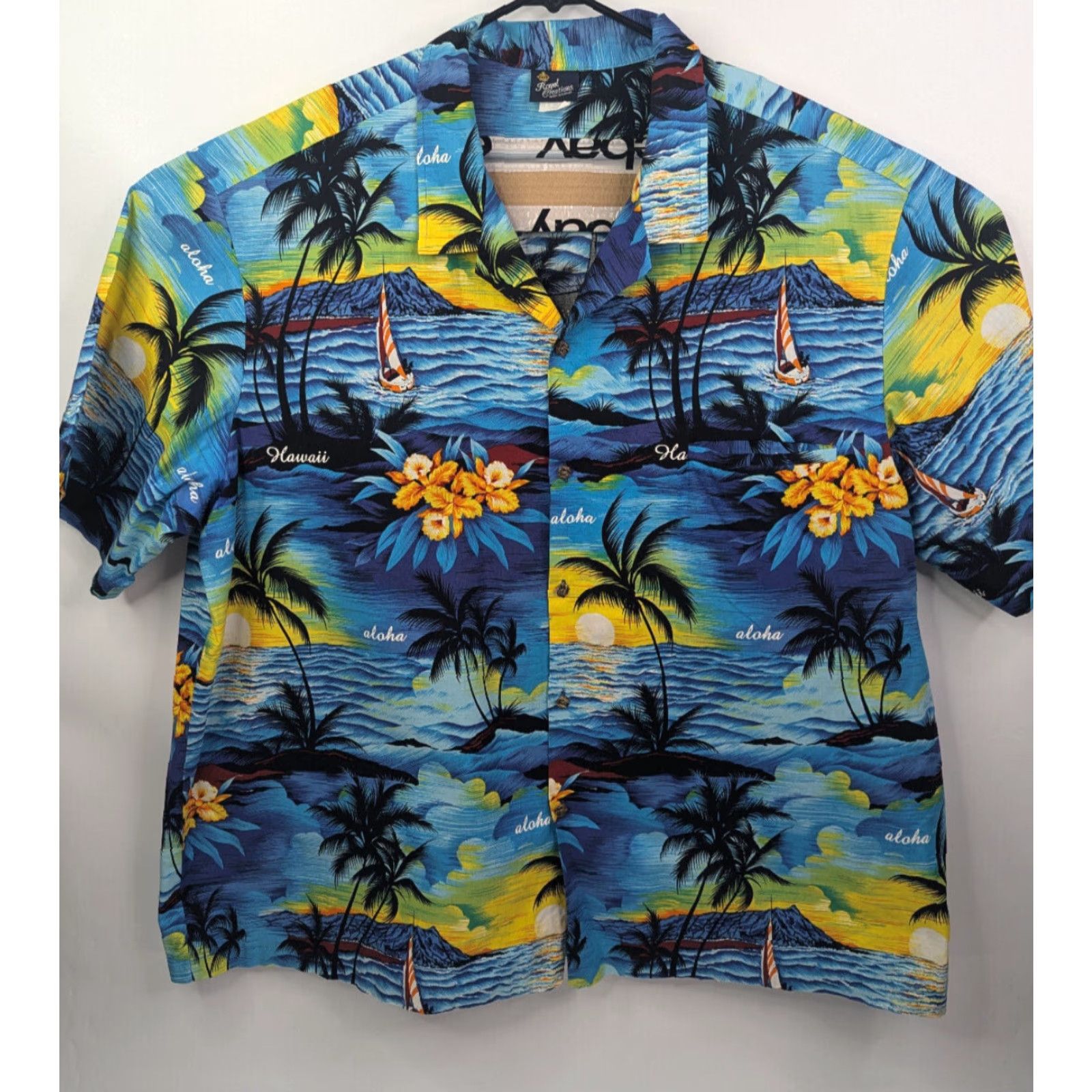 Vintage VINTAGE Royal Creations Blue Aloha Sailing Floral Hawaiian Shirt Mens 4XL Made in Hawaii Size US XXL / EU 58 / 5 - 2 Thumbnail