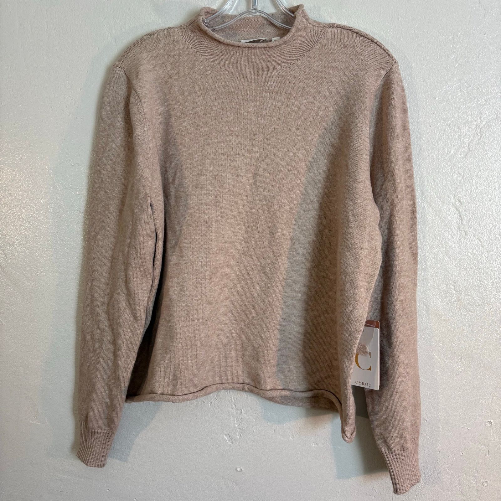 Other NWT Cyrus NYC Turtleneck Sweater in Beige Tan Women’s Size L Size L / US 10 / IT 46 - 1 Thumbnail