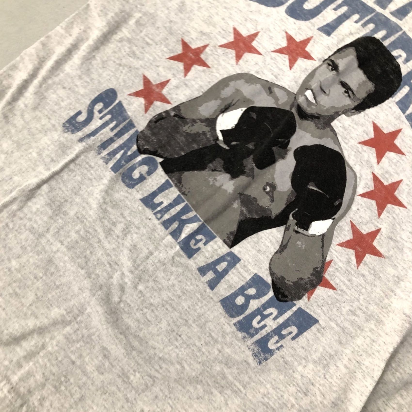 Vintage Muhammad Ali 'Float Like a Butterfly' Sting Like a Bee' T-Shirt Mens Regular Gray Cotton Medium Short Sleeve Crew Neck Ali Brand 2020s Vintage No Size US M / EU 48-50 / 2 - 5 Thumbnail