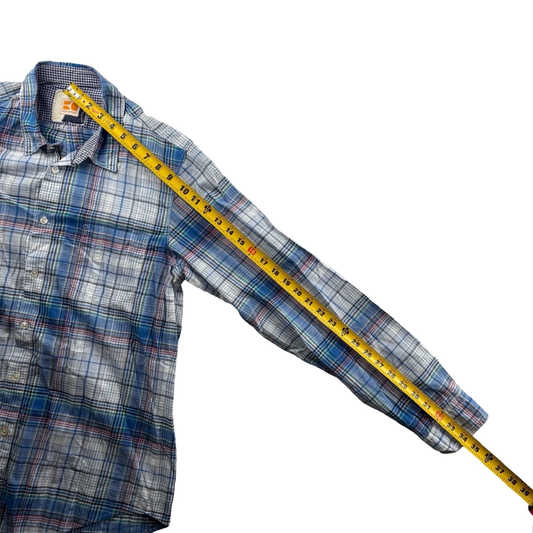 Hugo Boss HUGO BOSS Men’s Shirt Cotton Plaid Button-Down Blue Medium Size US M / EU 48-50 / 2 - 7 Thumbnail