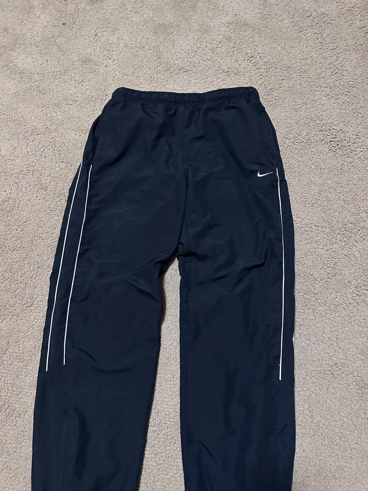 Nike Vintage Nike Nylon Blue Drill Swoosh 00s Y2K Track Pants M Size US 32 / EU 48 - 3 Thumbnail