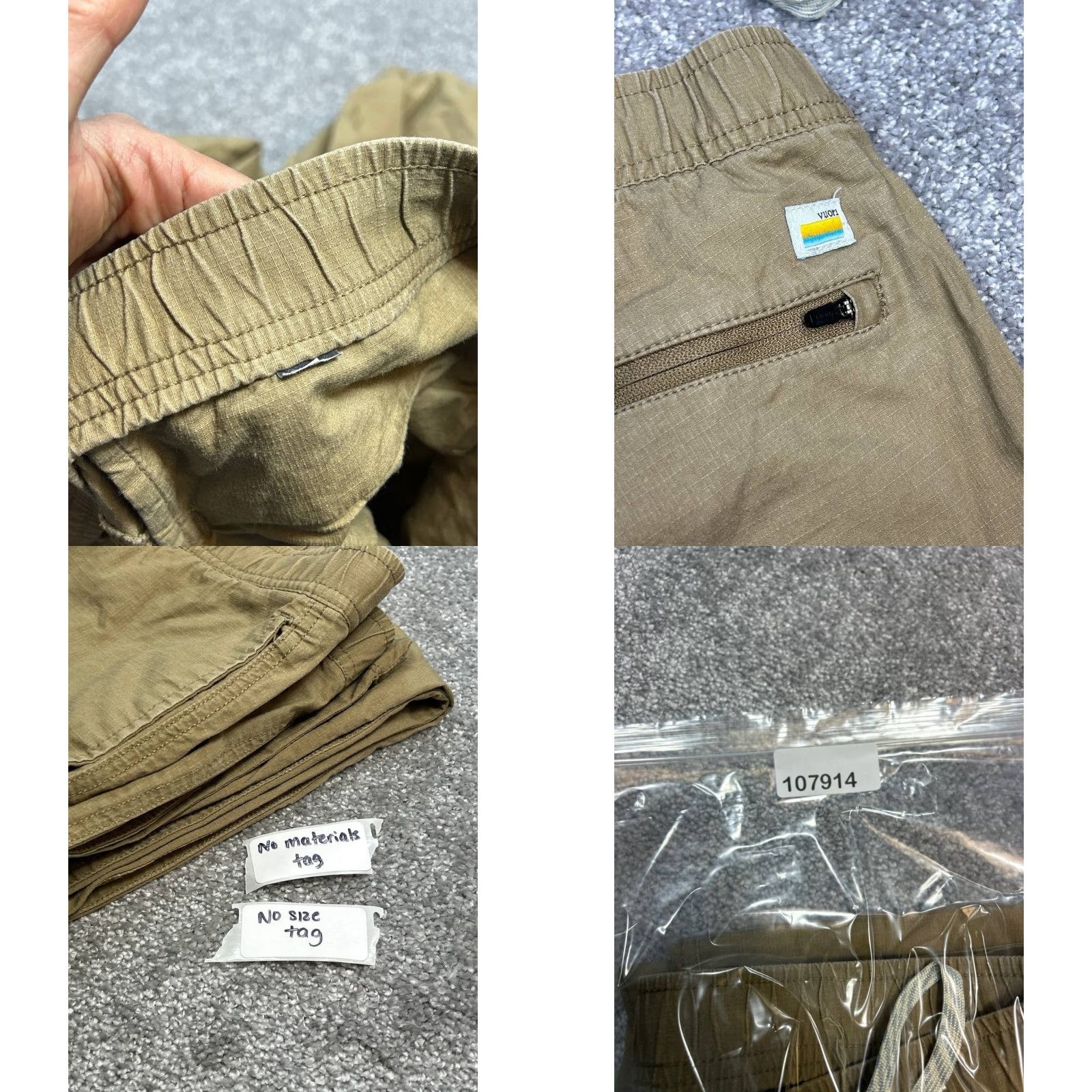Vuori Vuori Ripstop Climber Pants Mens 30 Brown Cotton Low Rise Drawstring Tapered Leg Size US 31 - 8 Thumbnail