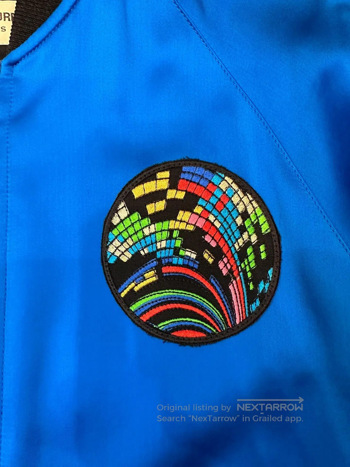 Saint Laurent Paris Saint Laurent Blue Satin Shark Bomber Jacket. Size US S / EU 44-46 / 1 - 4 Thumbnail