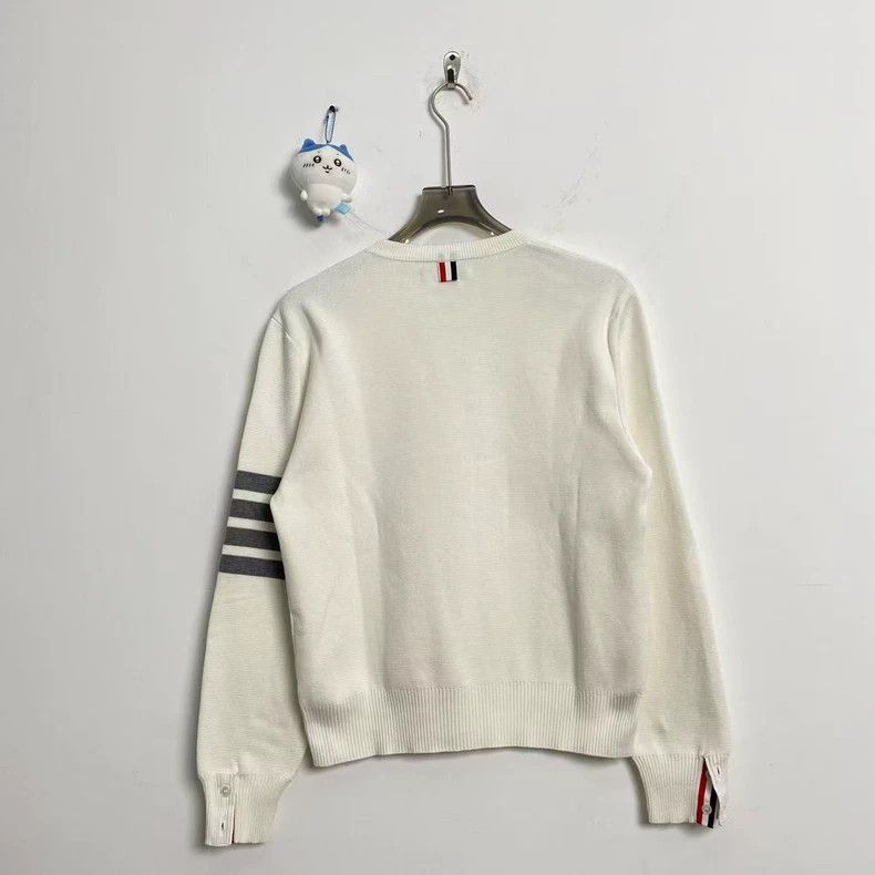 Thom Browne Thom Browne White four-striped wool sweater 2503-Nextarrow Size US S / EU 44-46 / 1 - 3 Thumbnail