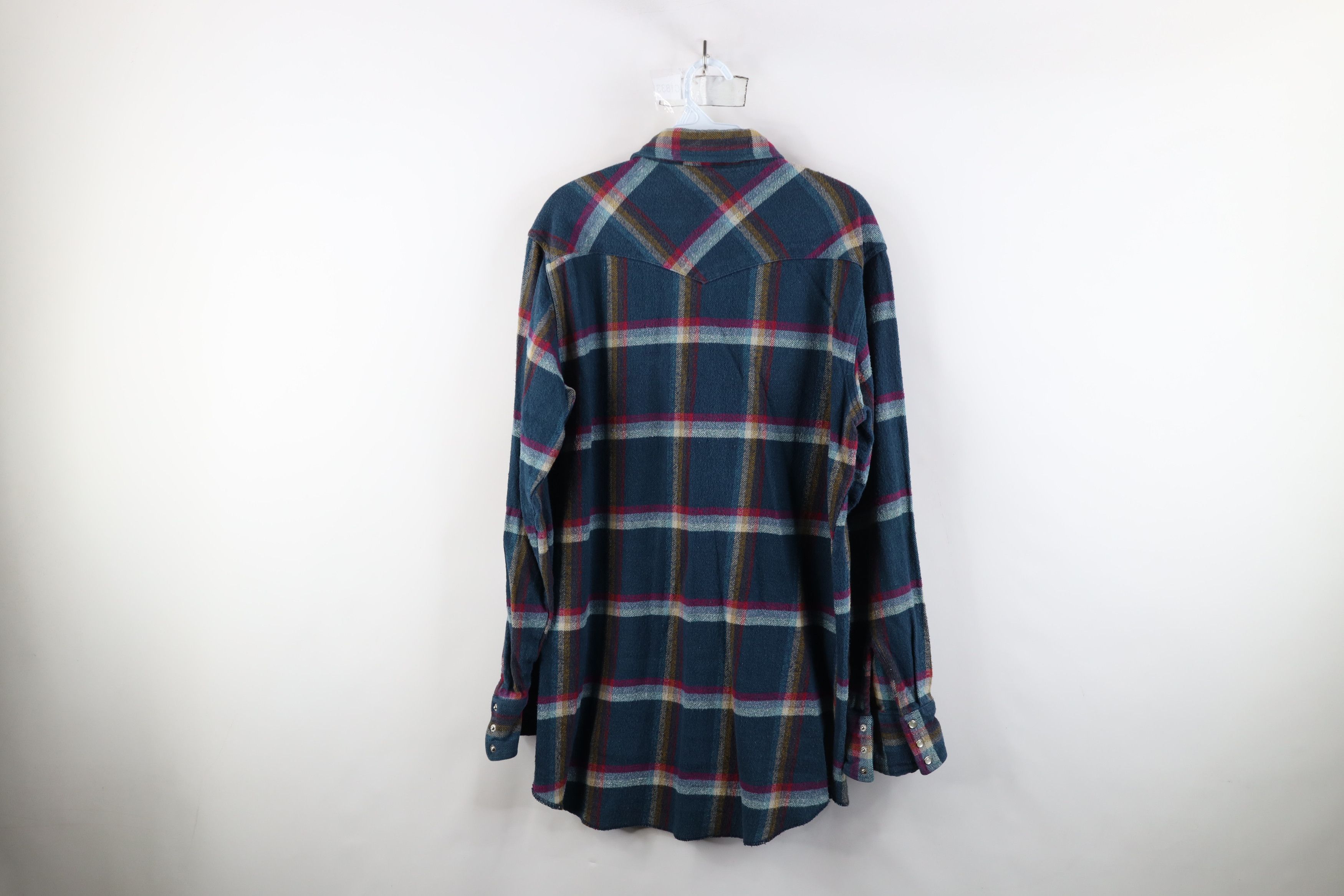 Vintage × Wrangler Vintage 90s Wrangler Heavyweight Flannel Snap Button Shirt Size US L / EU 52-54 / 3 - 9 Thumbnail