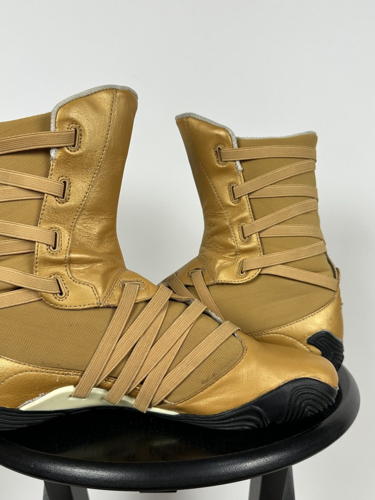 Puma 2000s Vintage Puma High Moto Wrestling Y2K Leather Sneakers Size US 8 / EU 41 - 20 Thumbnail