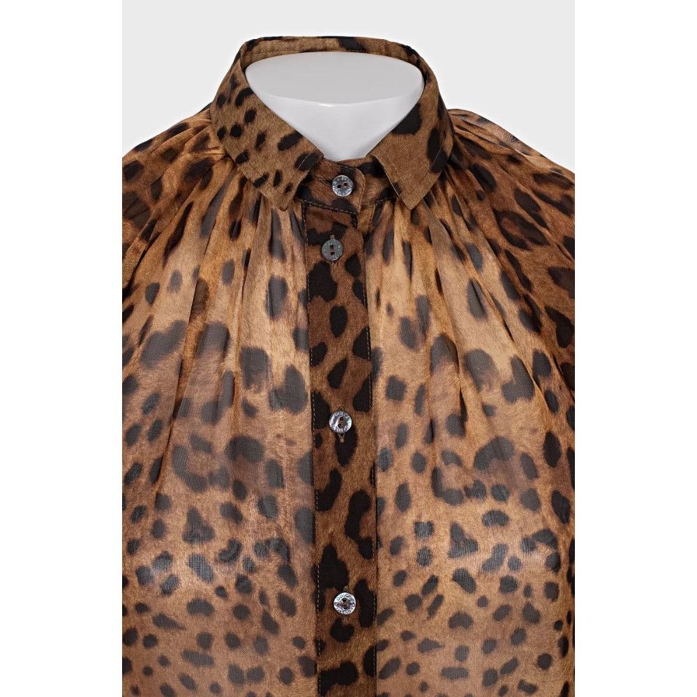 Dolce & Gabbana Dolce & Gabbana Silk Animal Print Blouse - Size XS/IT38 Size S / US 4 / IT 40 - 4 Thumbnail