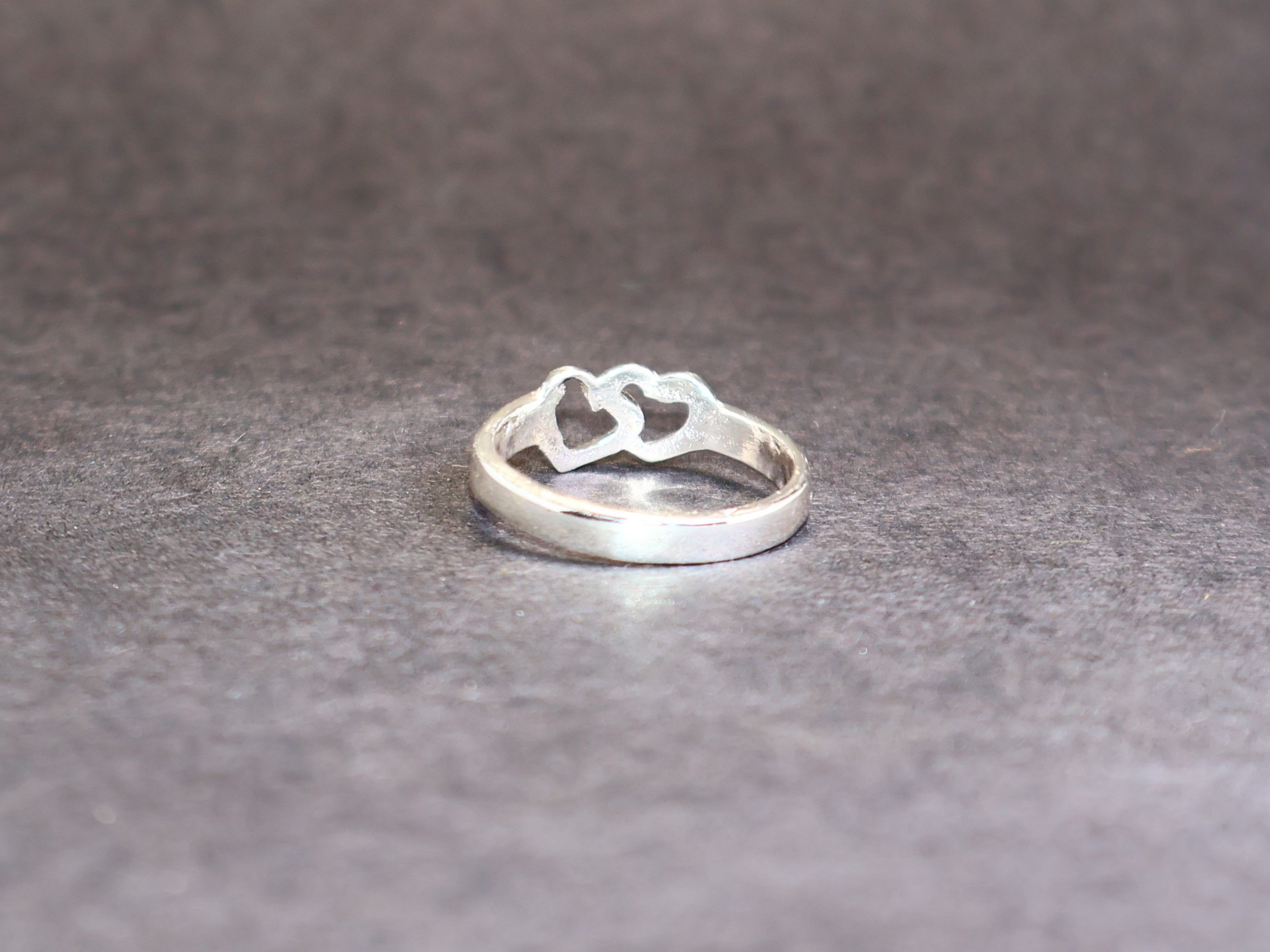 Handmade Double Heart Ring, Heart To Heart Ring, Sterling Silver Ring Size ONE SIZE - 6 Thumbnail