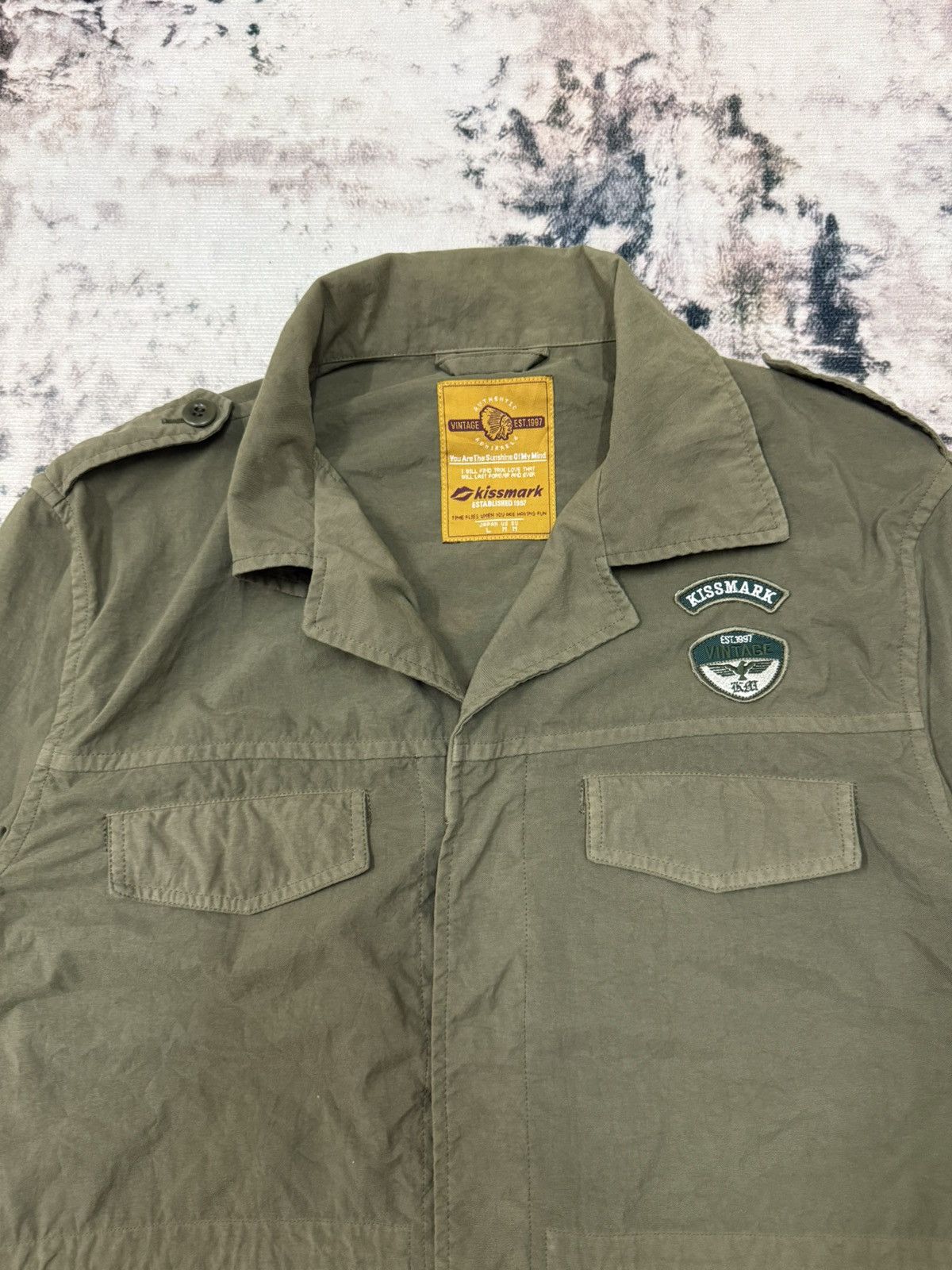 Japanese Brand × KISS × Vintage Kissmark Open Colar M65 Field Jacket Military Style Size US L / EU 52-54 / 3 - 4 Thumbnail