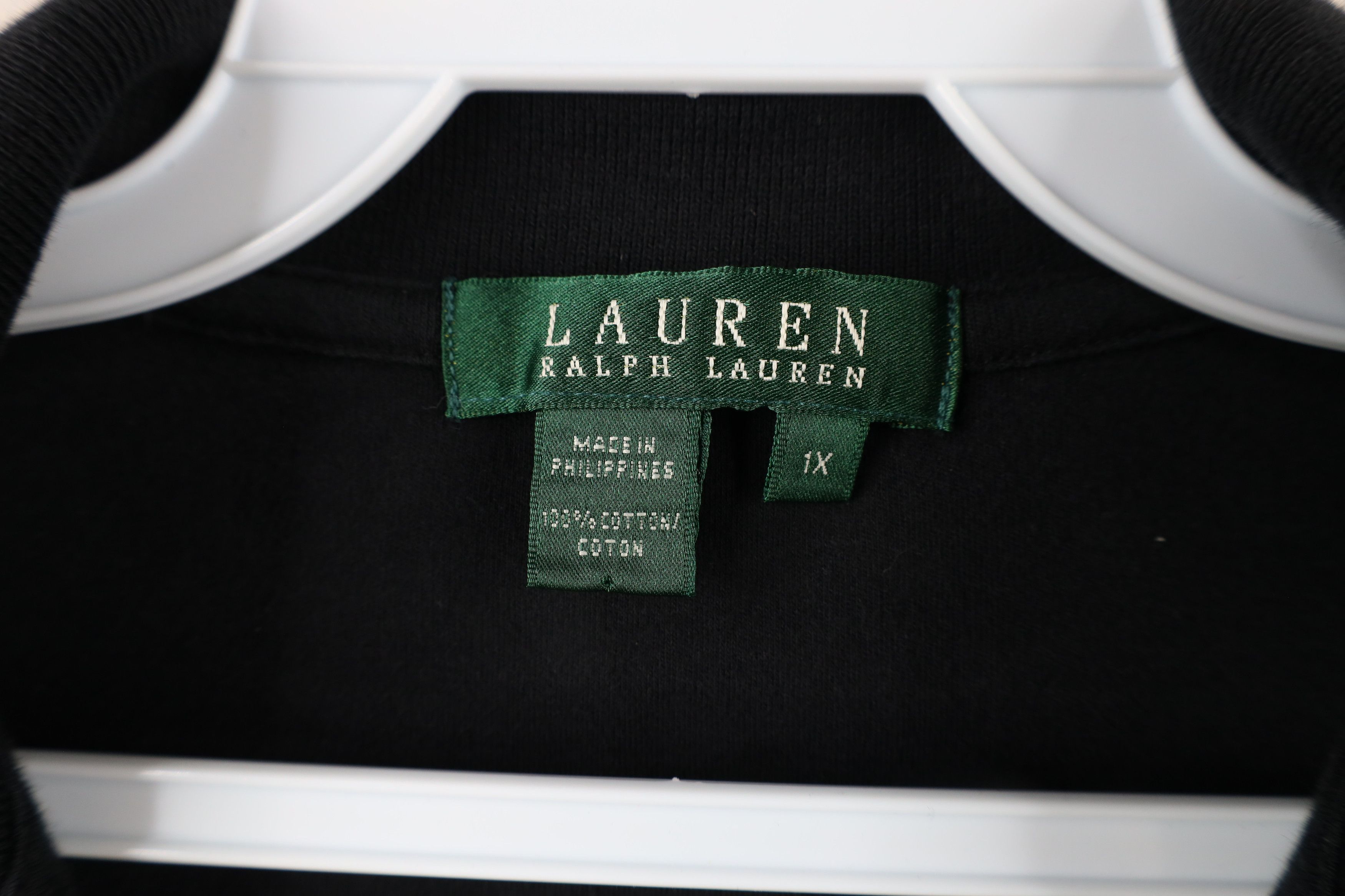 Ralph Lauren × Vintage Vintage 90s Ralph Lauren Out Crest 3/4 Sleeve Polo Black Size XL / US 12-14 / IT 48-50 - 4 Thumbnail