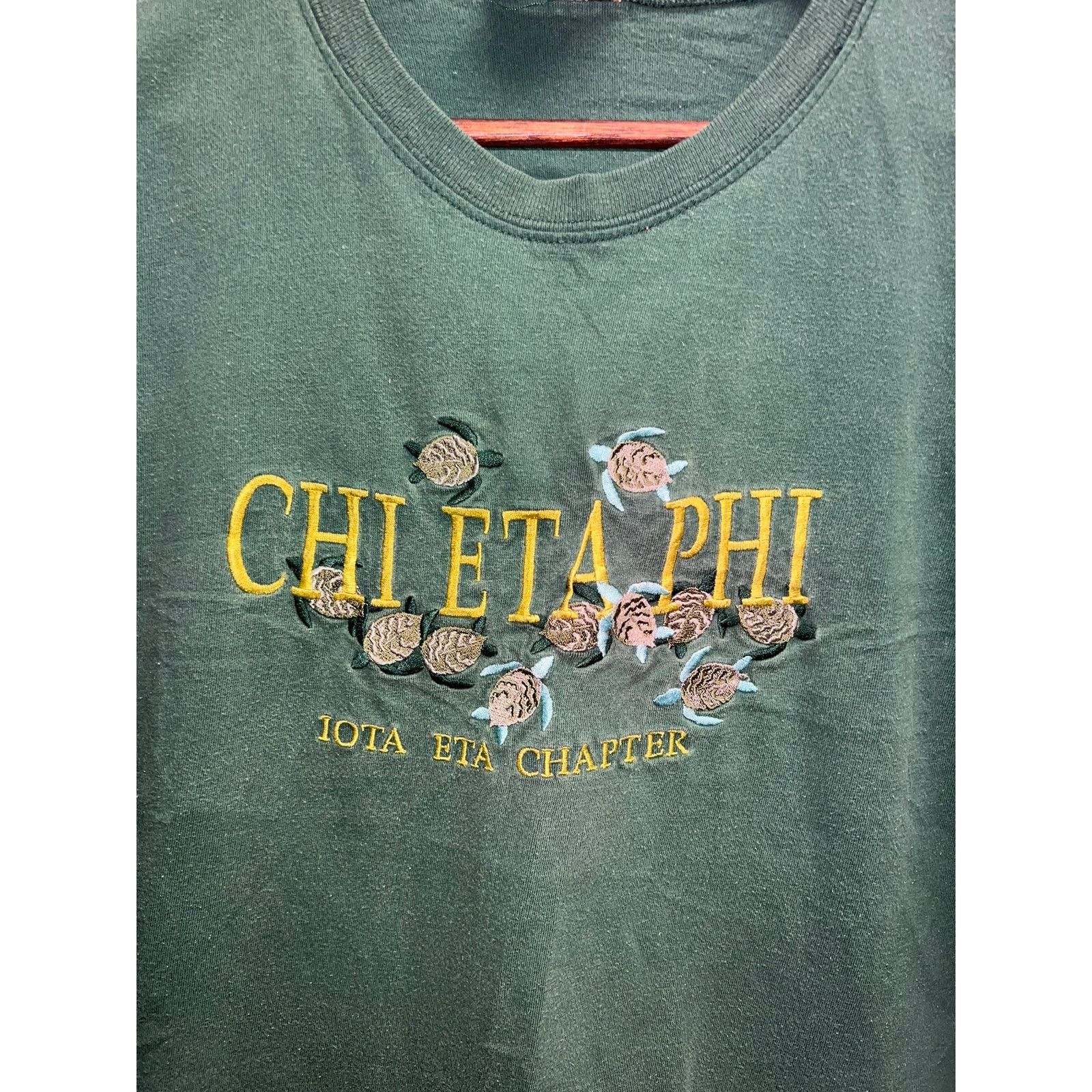 Vintage Vintatge Chi Eta Phi Shirt Iota Eta Turtle Green Tee VTG XL Size US XL / EU 56 / 4 - 2 Thumbnail