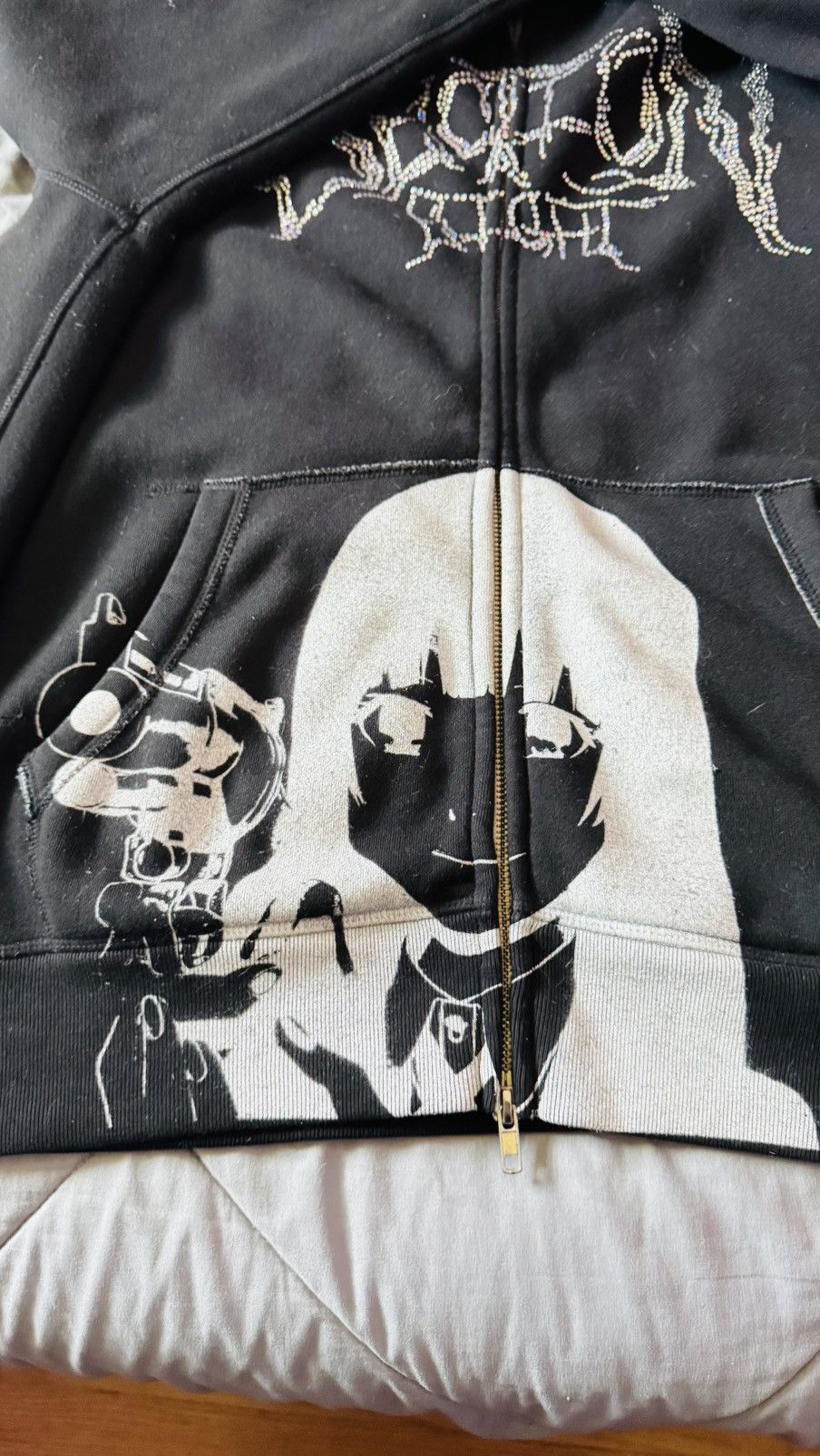 Section 8 Section8LA “shoot them up” Silver Rhinestone Full Zip Size US XXL / EU 58 / 5 - 2 Thumbnail