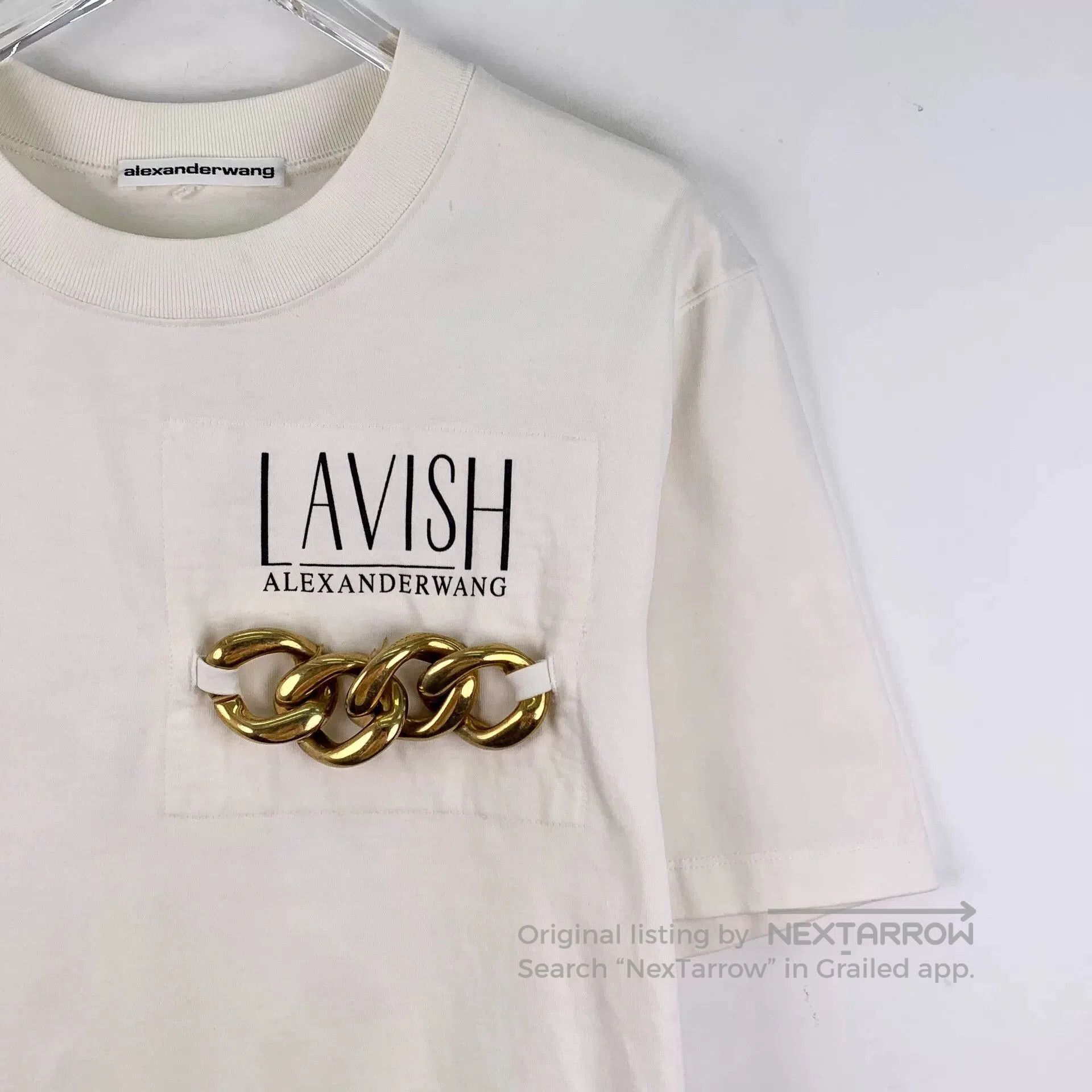Alexander Wang Alexander Wang Letter Chain Cotton T-Shirt. Size S / US 4 / IT 40 - 3 Thumbnail