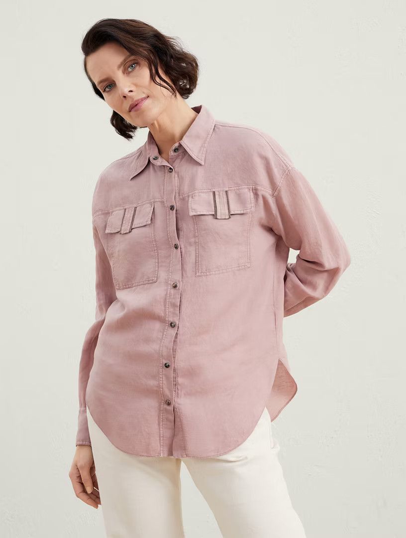 Brunello Cucinelli o1y0725 Shirt in Antique Rose Size S / US 4 / IT 40 - 2 Thumbnail