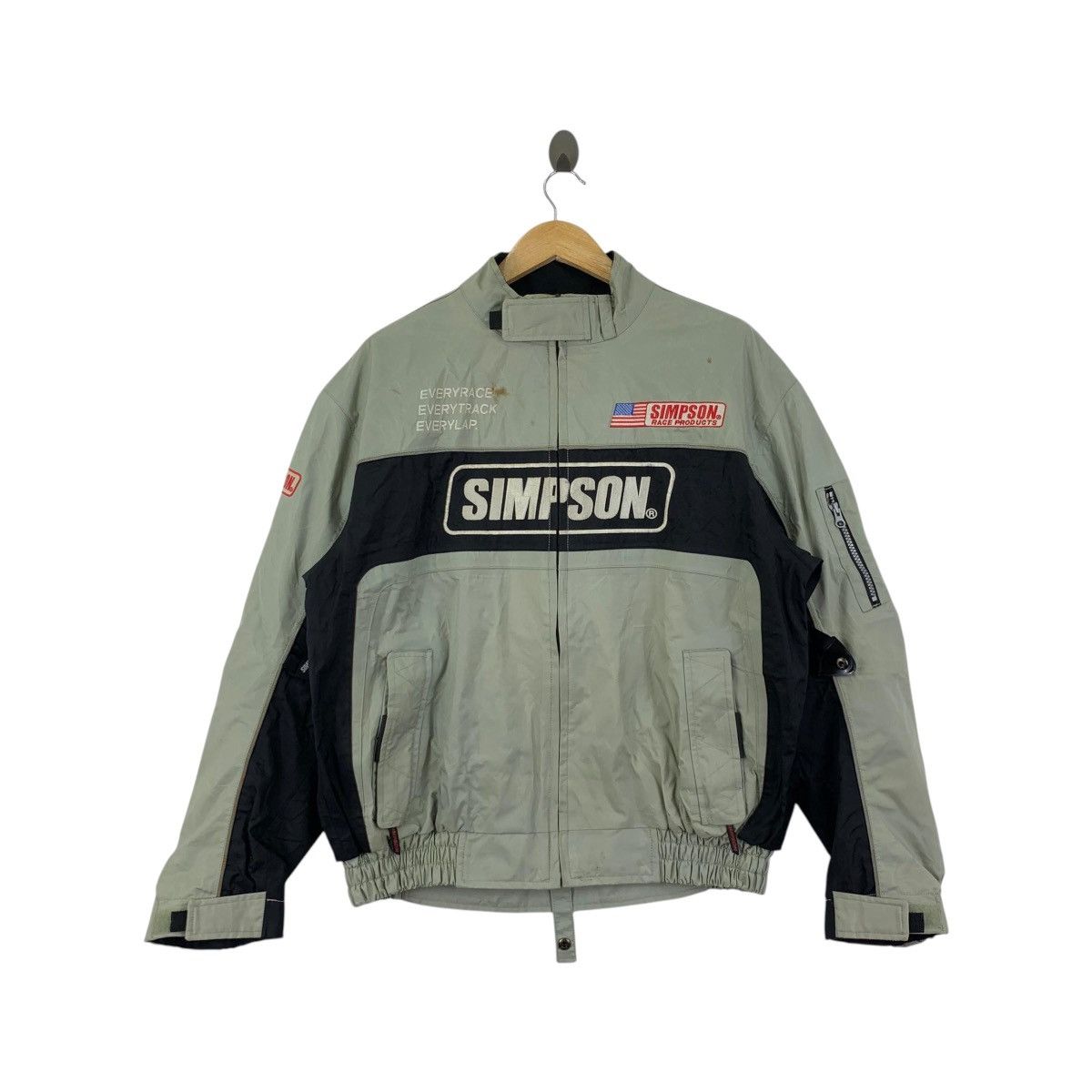 Vintage Vintage SIMPSON RACING Motorbikes Usa Race Bomber Jacket Size US XL / EU 56 / 4 - 1 Thumbnail