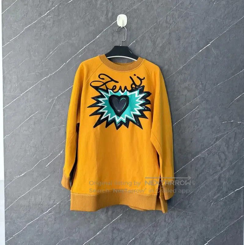 Fendi Fendi Yellow Cotton Women's Sweatshirt . Size M / US 6-8 / IT 42-44 - 1 Thumbnail
