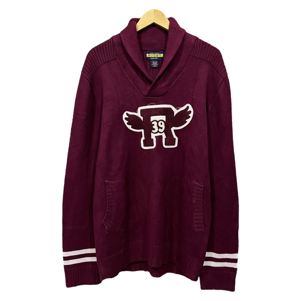 Ralph Lauren Vintage Ralph Lauren Rugby R’39 Wings Logo Heavy Knit Size US L / EU 52-54 / 3 - 1 Thumbnail