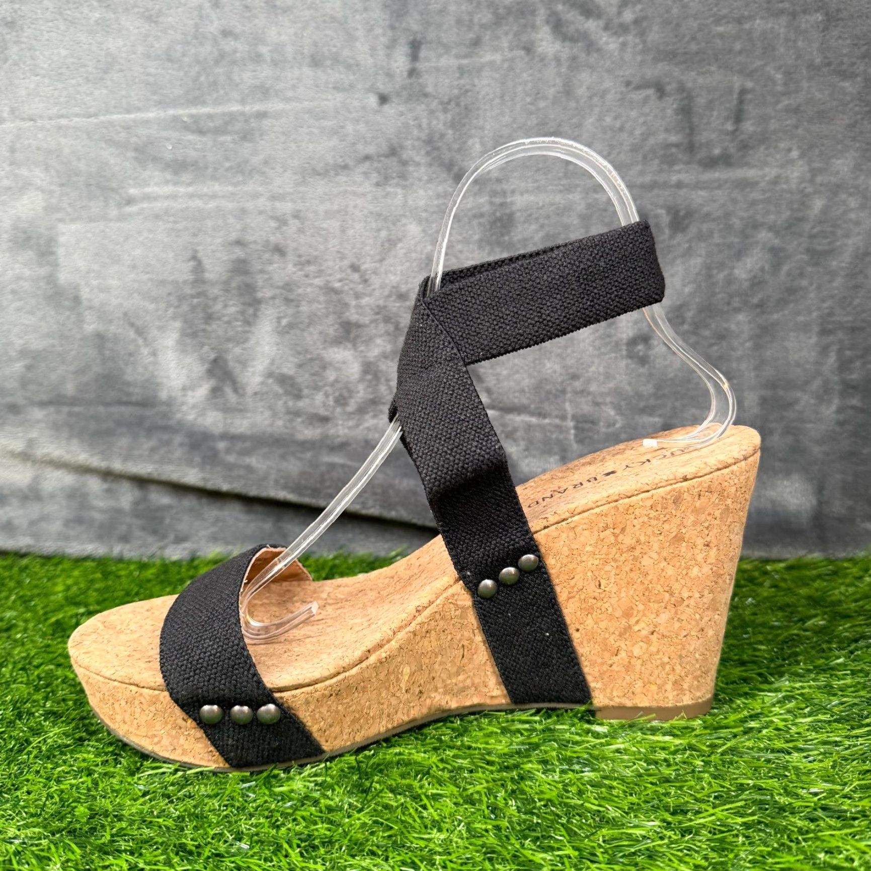 Lucky Brand Lucky Brand Sandal Women Wedge Ankle Strap Black Cork Platforms 8.5M Summer Strappy Size US 9 / IT 39 - 3 Thumbnail