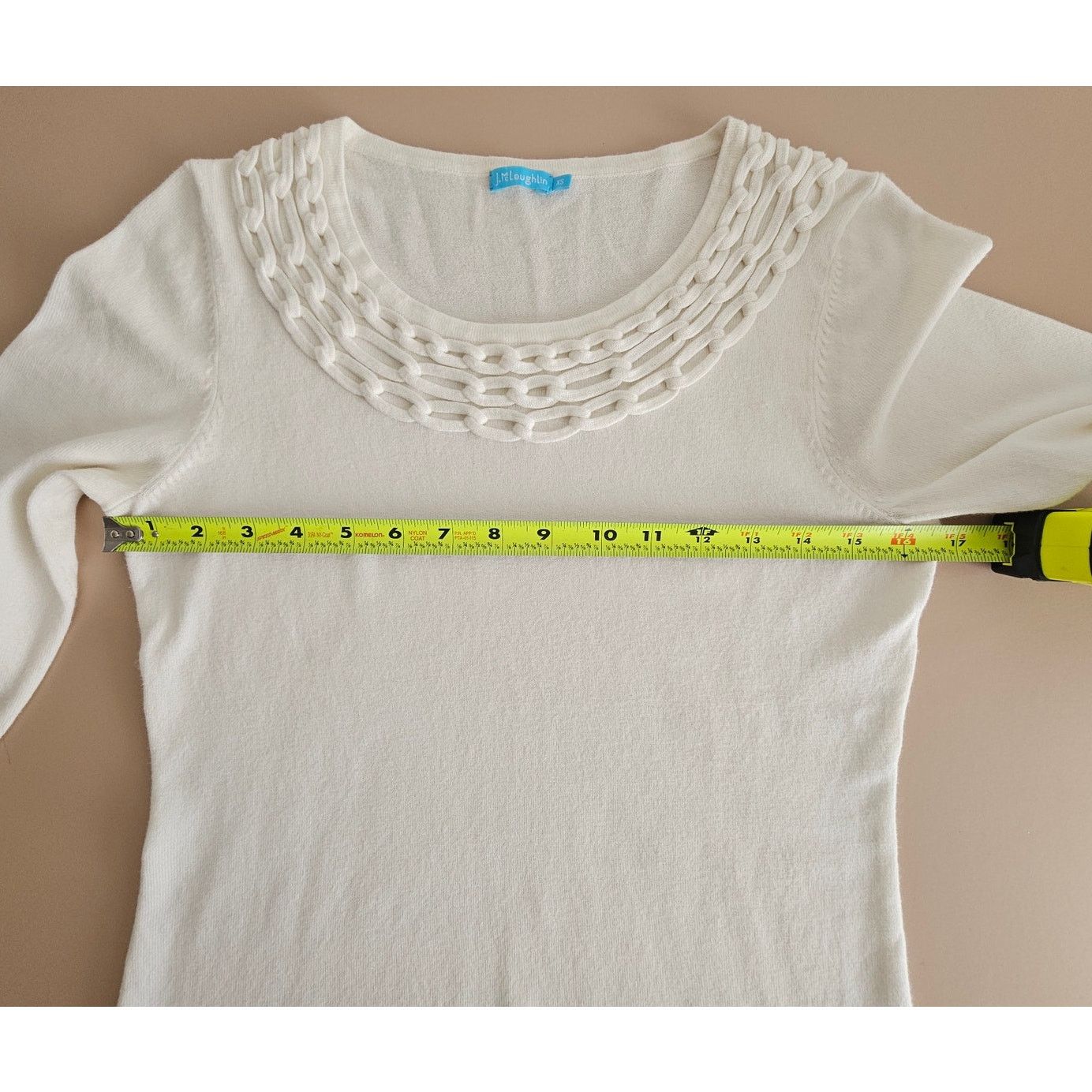 J.McLaughlin J. Mclaughlin Off-White Print Cotton 3/4 Sleeves Sweater XS Size XS / US 0-2 / IT 36-38 - 5 Thumbnail