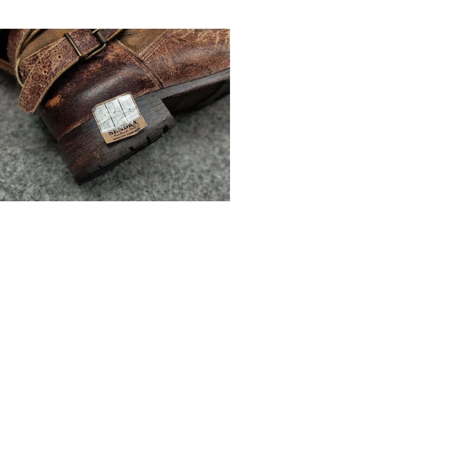 Vintage Sendra handmade design Ankle Brown Leather Womens fur boots Size US 7 / IT 37 - 11 Thumbnail