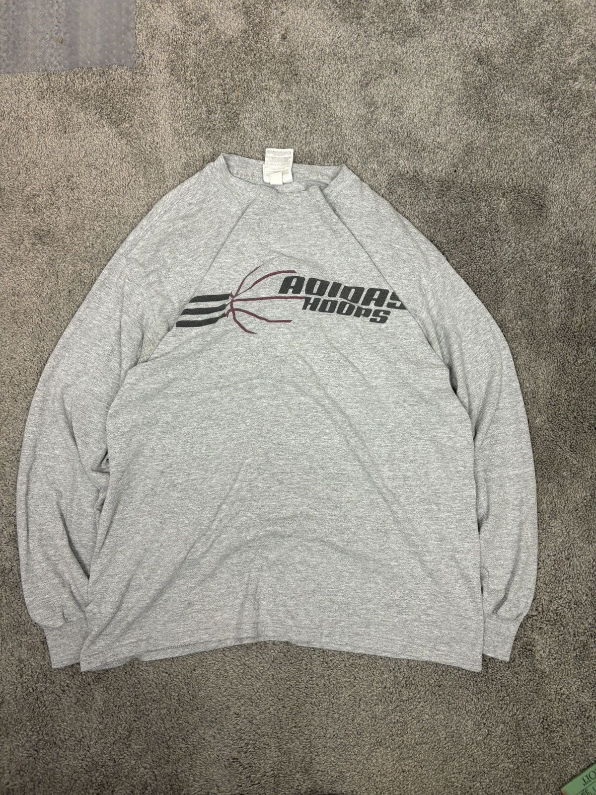 Adidas Y2k gray adidas hoops long sleeve tshirt Size US M / EU 48-50 / 2 - 1 Thumbnail