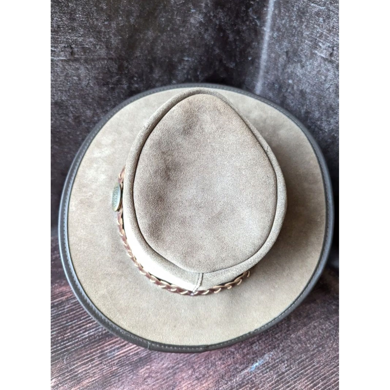 Vintage Urban Trail Cowboy Mens Leather Hat M Brown Size ONE SIZE - 3 Thumbnail
