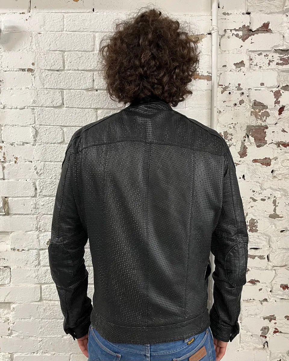Giorgio Brato Giorgio Brato Black Perforated Leather Biker Jacket Size US M / EU 48-50 / 2 - 3 Thumbnail