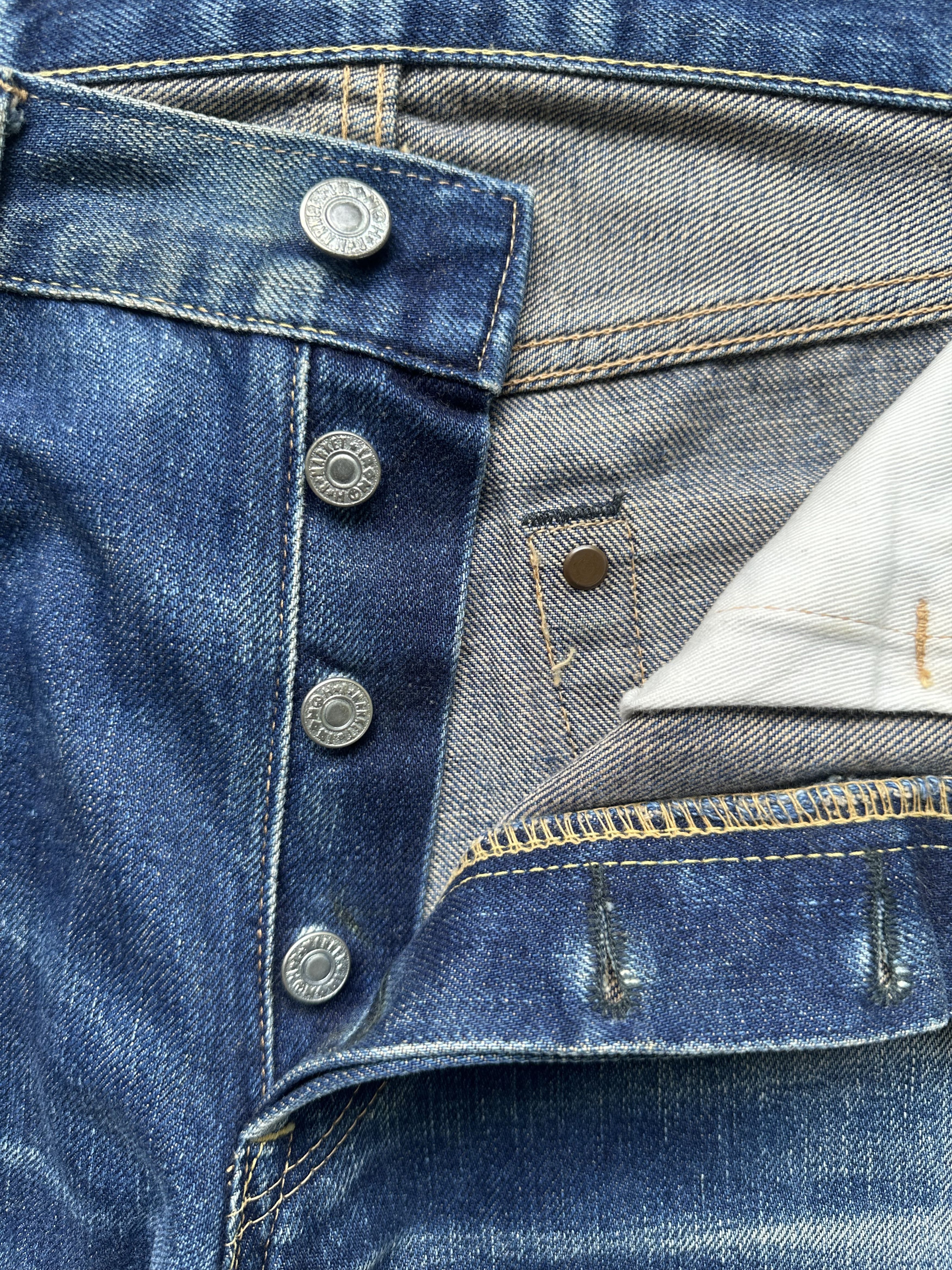 Warehouse Vintage Japanese Brand HR Market Distressed Selvedge Jeans Size US 31 - 13 Thumbnail