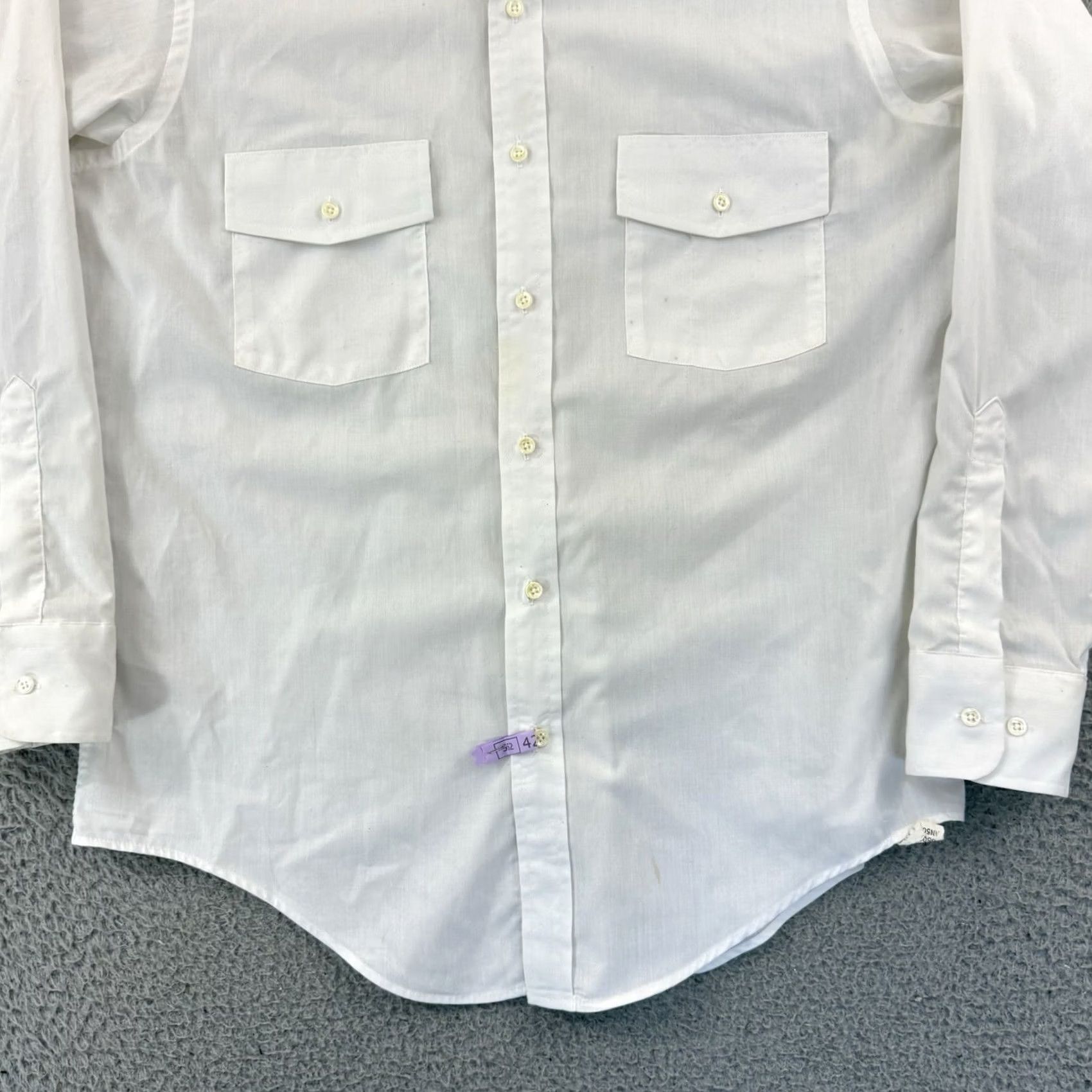 Arrow VINTAGE Arrow Shirt Mens L White Striped 70s Button Up Collared Long Sleeve Dress Shirt USA Size US L / EU 52-54 / 3 - 2 Thumbnail