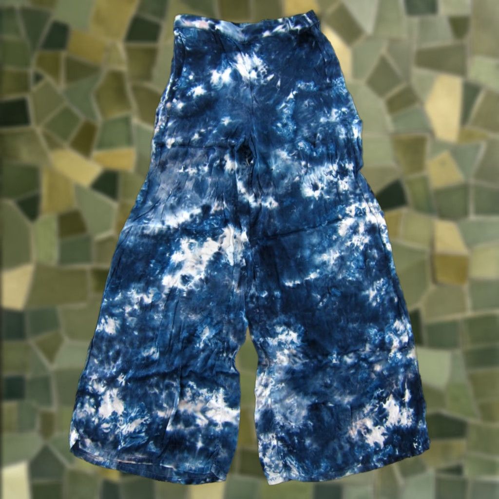 Young Fabulous & Broke Young Fabulous & Broke Blue White Tie Dye Wide Leg Pull-On Pants Women Small Size 28" / US 6 / IT 42 - 1 Thumbnail