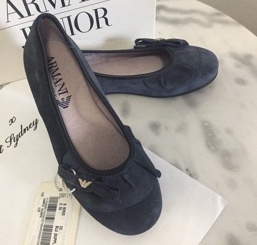 Armani BNIB Armani Junior Toddler Girls Suede Designer Shoes Sz 31 Size US 8 / IT 38 - 1 Thumbnail