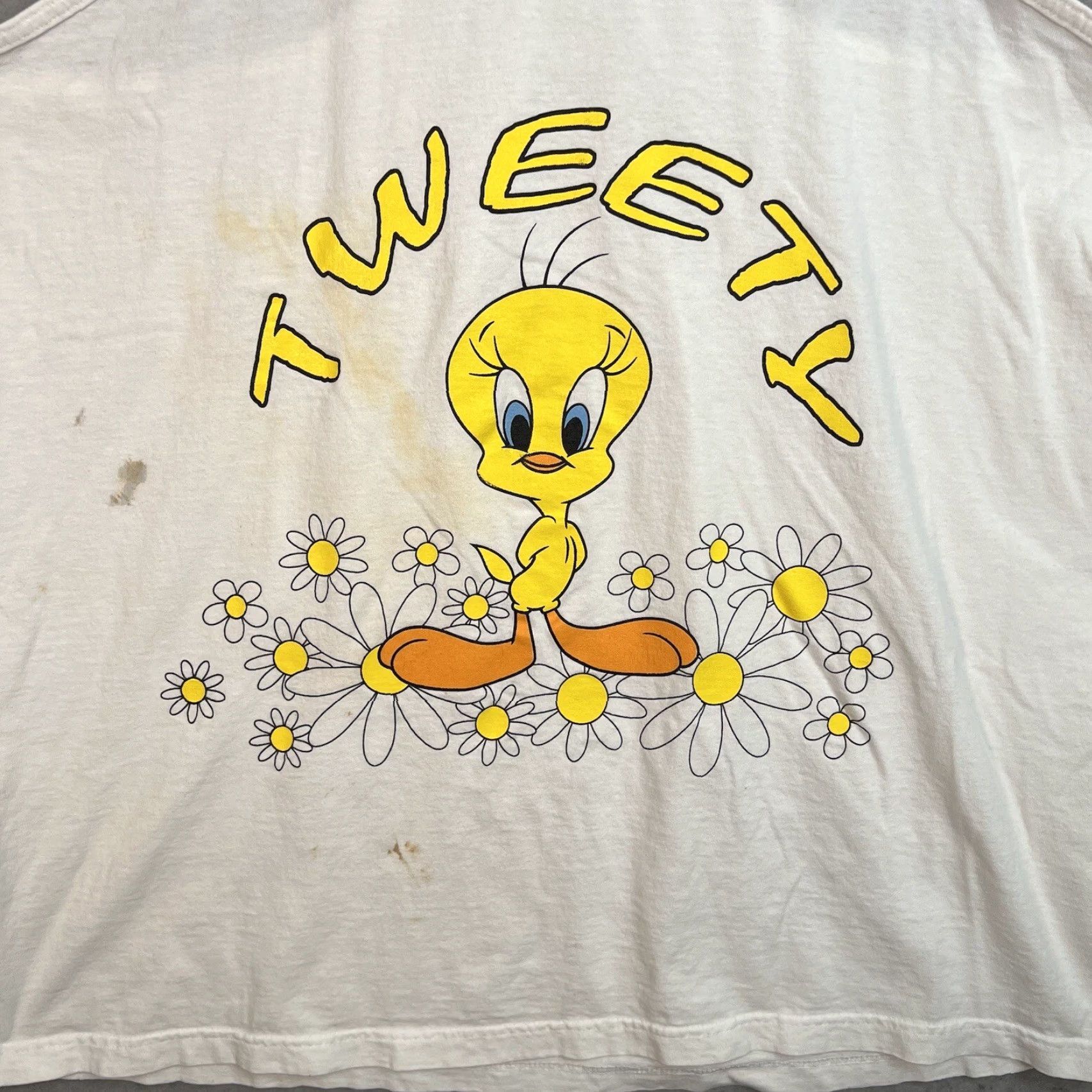 Vintage VINTAGE Looney Tunes Tweety Bird Tank Top Shirt Womens One Size White 90s Concert Theme Mens/Womens Size ONE SIZE - 4 Thumbnail