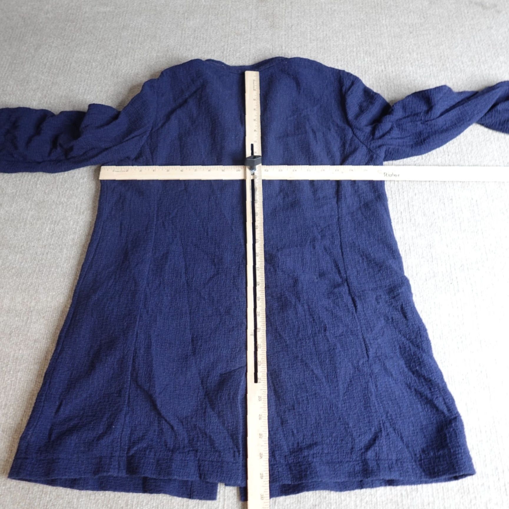 Eileen Fisher Eileen Fisher Jacket Womens Large Blue Jacquard Hidden Placket Band Collar Size L / US 10 / IT 46 - 3 Thumbnail