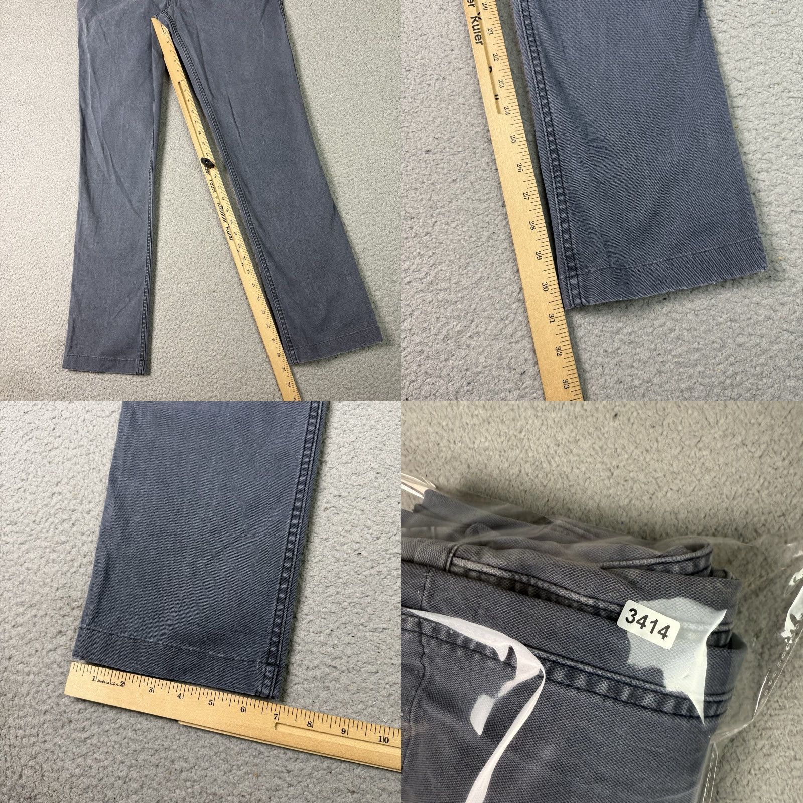 Faherty Faherty Pants Mens 32 Gray Faded Slim Fit Straight Casual Cotton Blend 5 Pockets Size US 32 / EU 48 - 9 Thumbnail