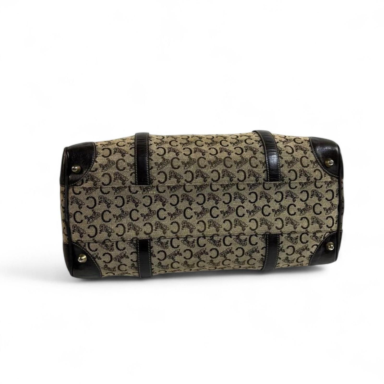 Celine Celine - Vintage Monogram Canvas Handbag with Black Leather Size ONE SIZE - 8 Thumbnail