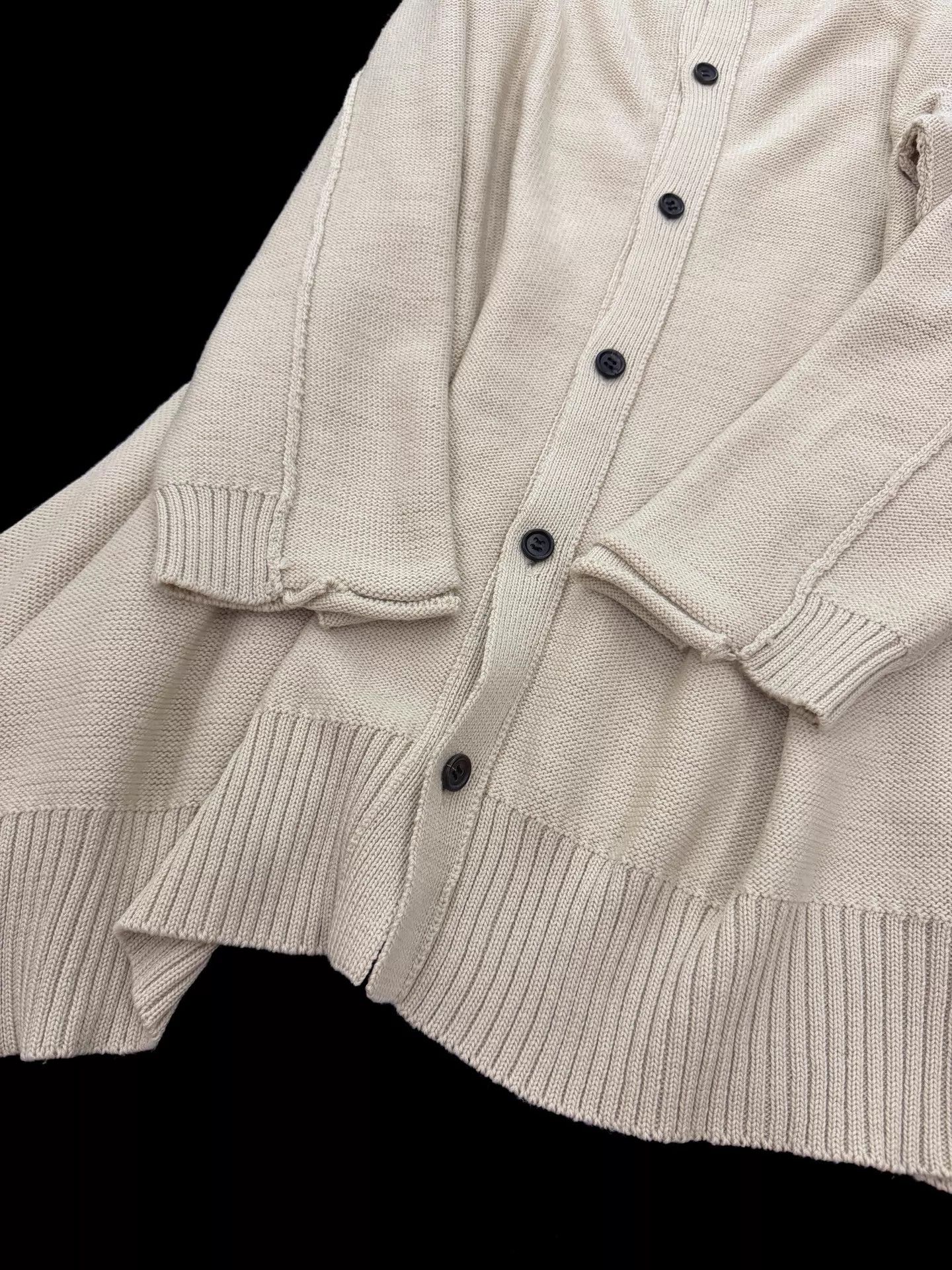 Y's Yohji Yamamoto Y's Asym Hem Oatmeal Wool Cardigan Size M / US 6-8 / IT 42-44 - 7 Thumbnail