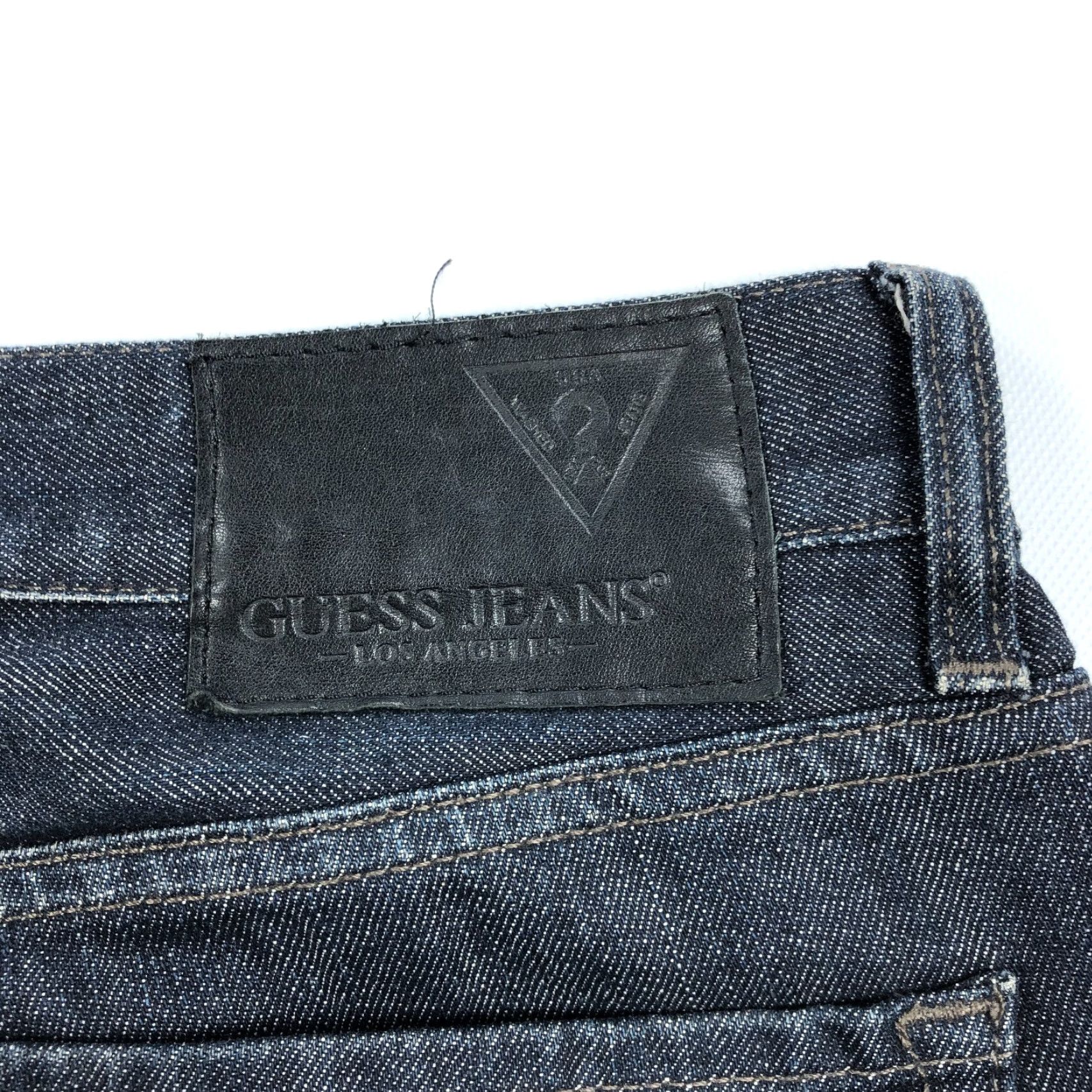 Guess Guess Jeans Mens Jeans 33x33 Blue Denim Pants Lincoln Slim Straight Distressed 5-Pocket Mens Regular Standard Fit WW00 Size US 33 - 5 Thumbnail