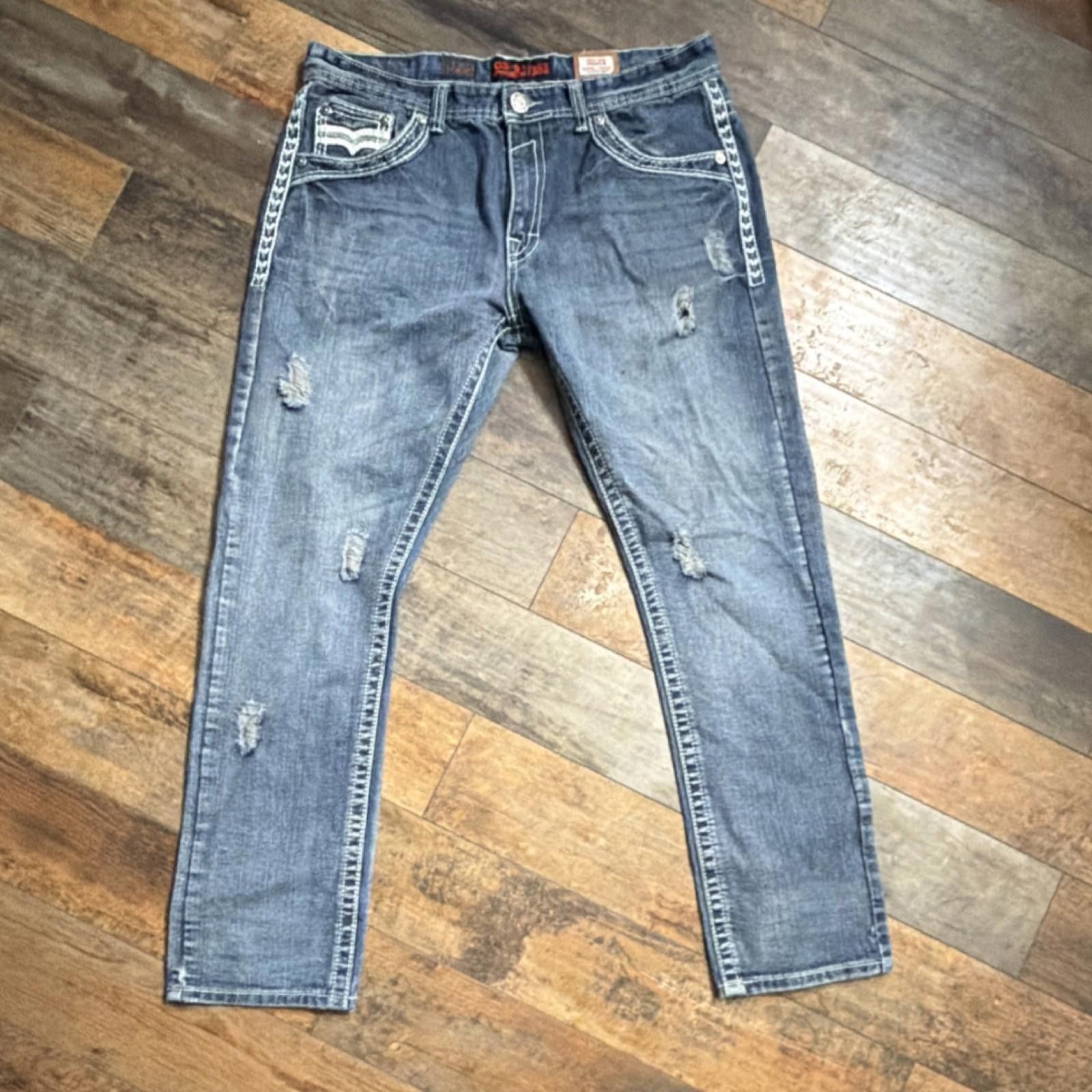 Other GS-115 premium Slim Fit Jeans Distressed Men's 36x31 Size US 36 / EU 52 - 1 Thumbnail