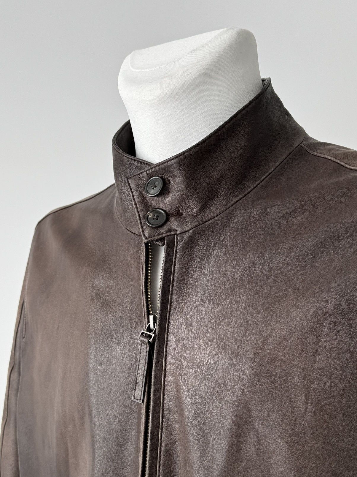 Faconnable × Japanese Brand × Vintage Faconnable Lambskin Leather Brown Bomber Jacket Size US XL / EU 56 / 4 - 5 Thumbnail