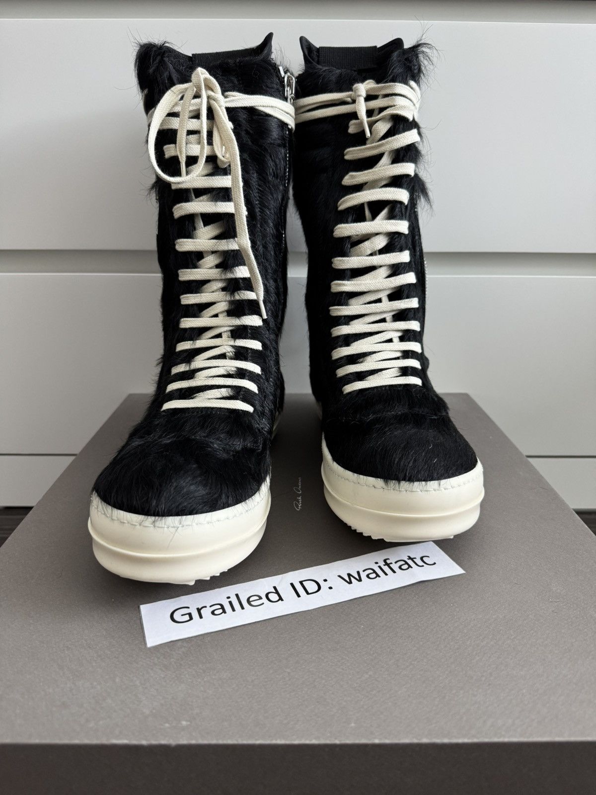 Rick Owens RICK OWENS PONY BLACK MILK CARGOBASKETS Size US 9 / EU 42 - 3 Thumbnail