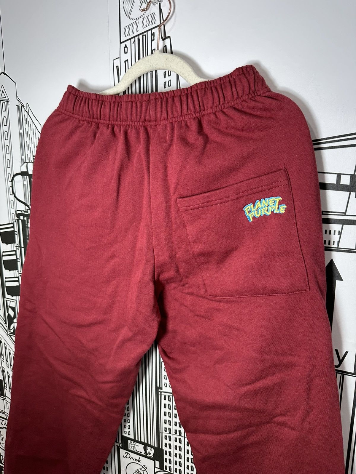 Other Planet Purple Stacked Logo Sweatpants Medium Red Size US 32 / EU 48 - 6 Thumbnail