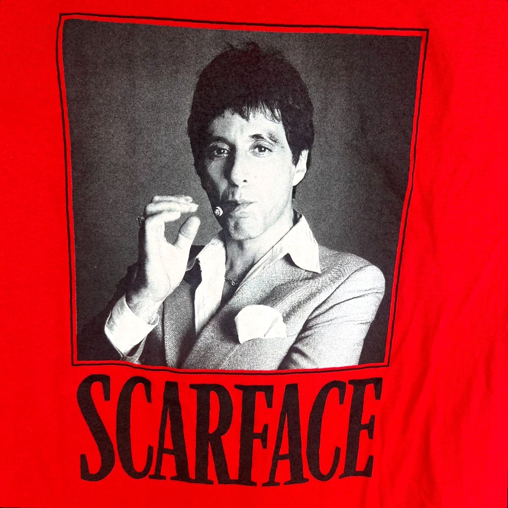 Vintage VINTAGE Scarface T-Shirt - Tony Montana Graphic Shirt Mens 4XL Red - 80s Movie Logo Crew Neck Short Sleeve Easy Care Cotton Size US XXL / EU 58 / 5 - 2 Thumbnail