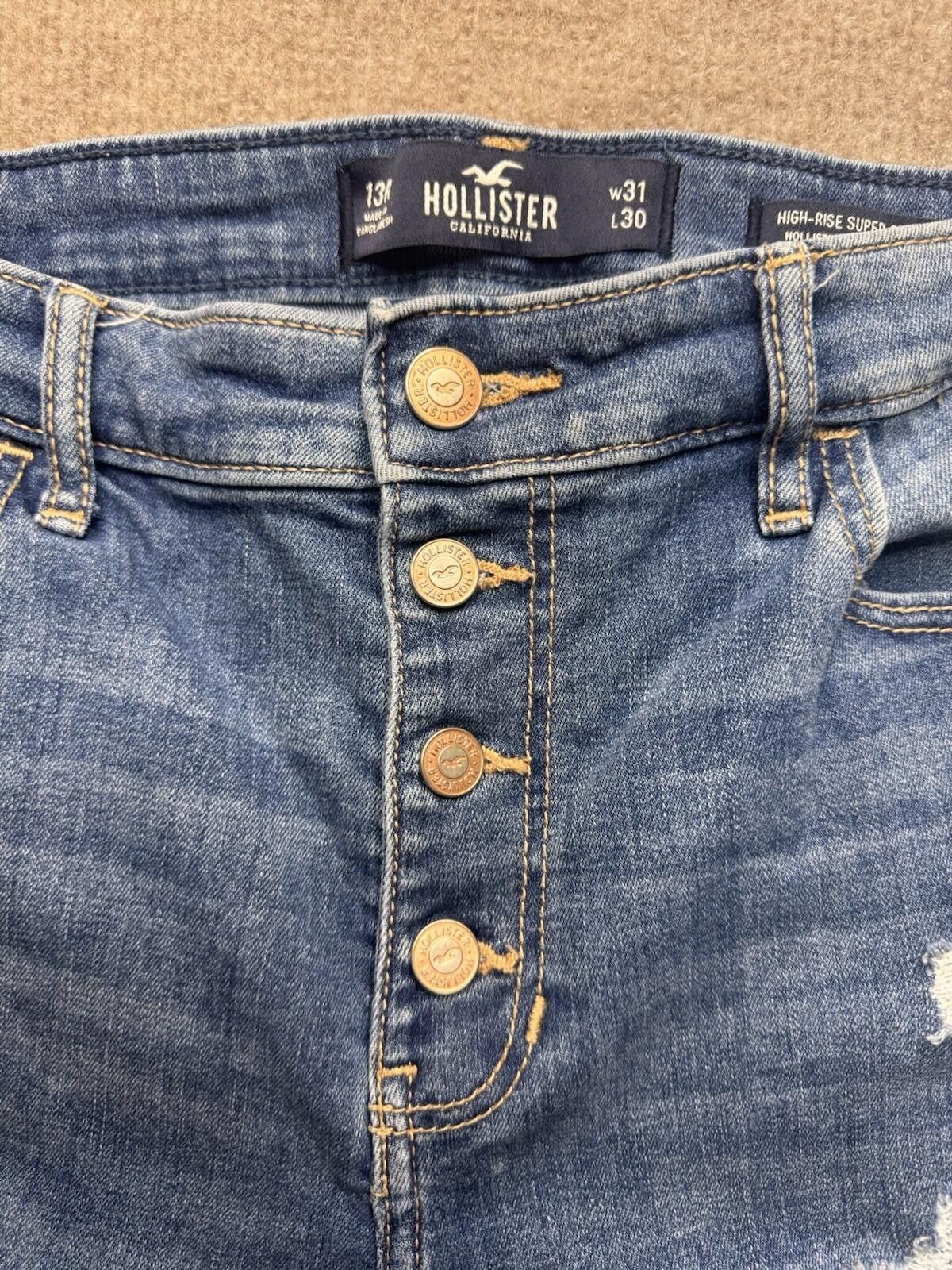 Hollister Hollister Skinny Jeans W 31x30 Distressed Stretch Jeans 757 Size 31" - 5 Thumbnail