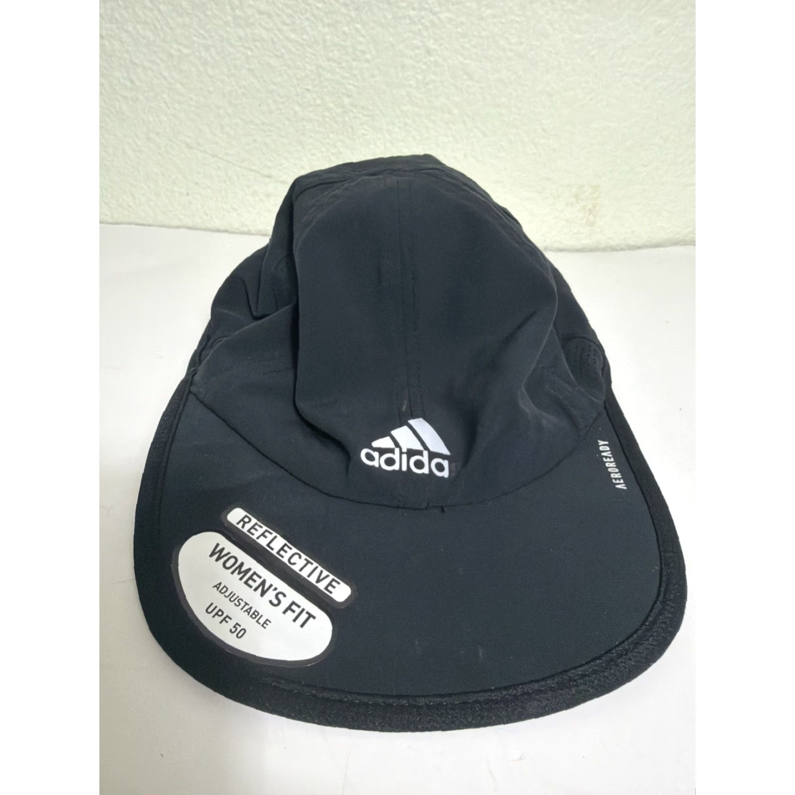 Adidas Adidas Women’s Aeroready Reflective Black Running Strapback Hat UPF 50 Adjustable Women’s Baseball Cap Reflective Adidas Hat Size ONE SIZE - 2 Thumbnail