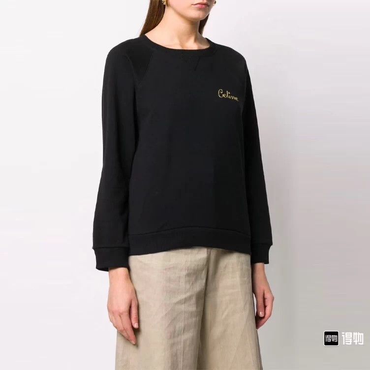 Celine Celine black embroidered gold logo hoodie M 95 new Size M / US 6-8 / IT 42-44 - 9 Thumbnail