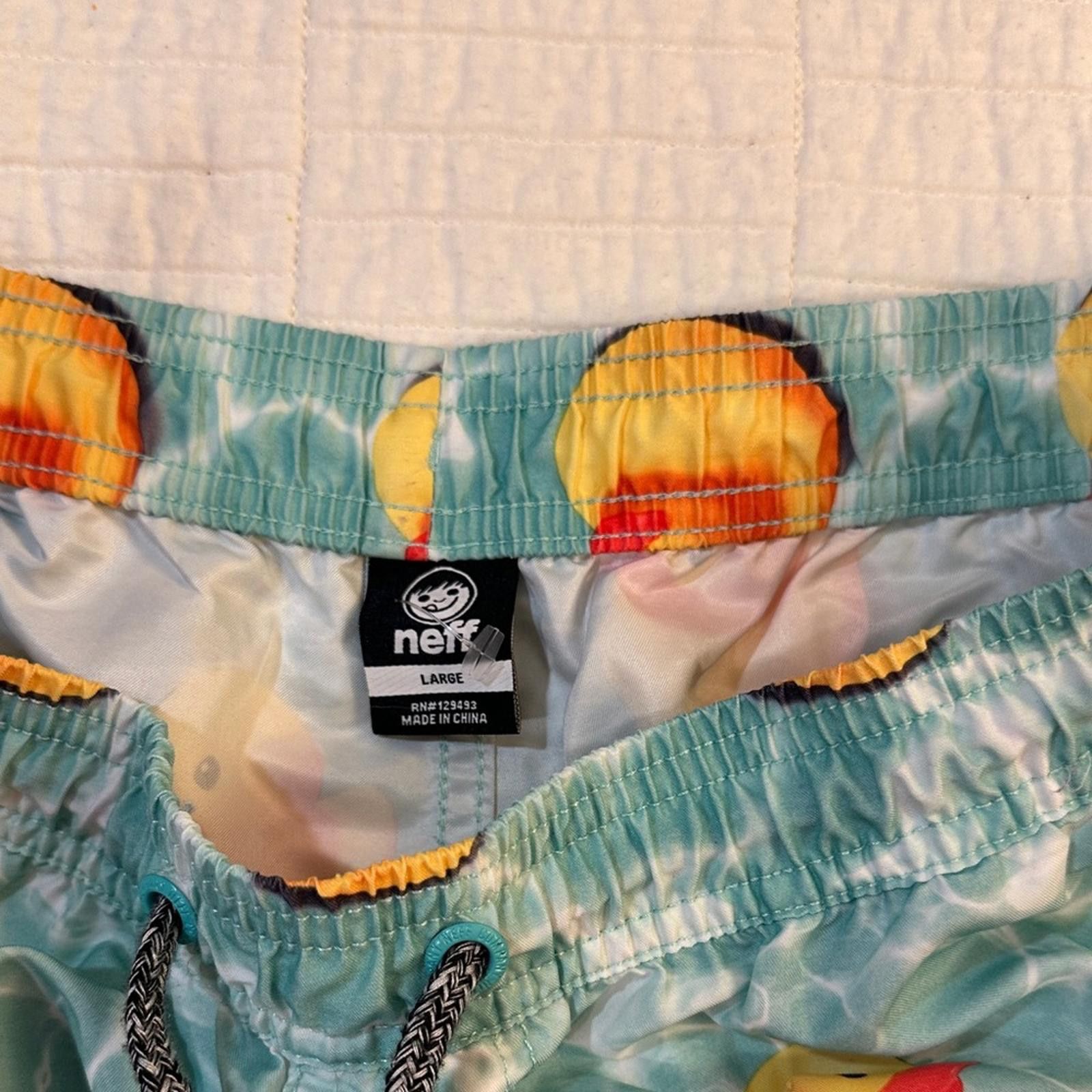 NEFF Neff Large Drawstring Aqua Duck Swim Shorts NWOT Size US 34 / EU 50 - 3 Thumbnail