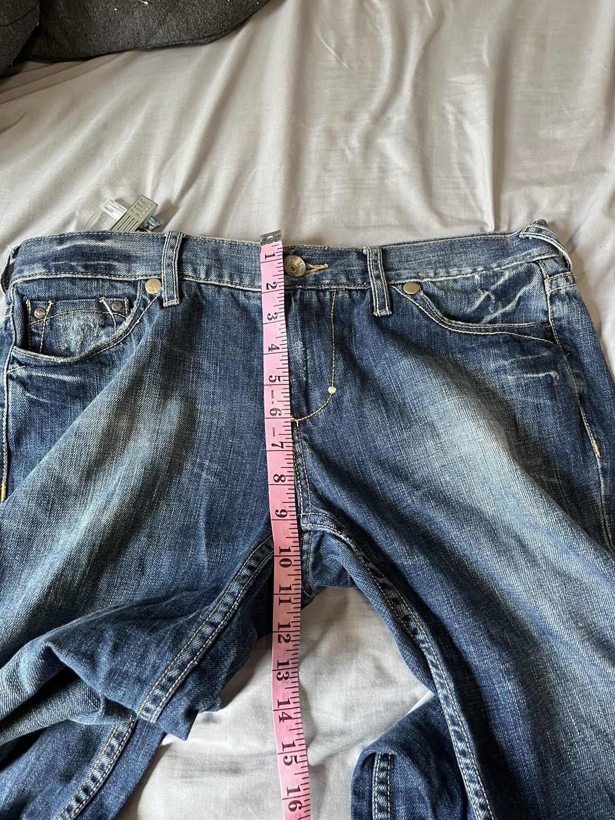 Other Y2K Mossimo Bootcut Jeans Distressed Hem (Sz 13) Size 34" / US 12 / IT 48 - 10 Thumbnail