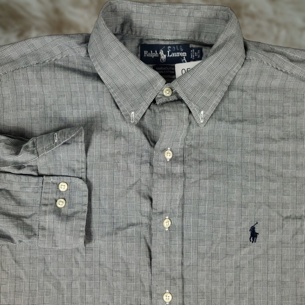 Ralph Lauren Ralph Lauren Dress Shirt Mens Size 17 Gray Plaid Button-Up Long Sleeve Classic Size 46R - 1 Thumbnail
