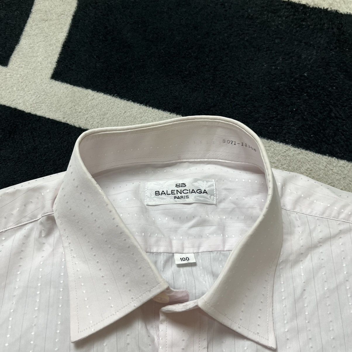Balenciaga Balenciaga Jacquard dot texture Long Sleeve Button Shirt Size US L / EU 52-54 / 3 - 6 Thumbnail