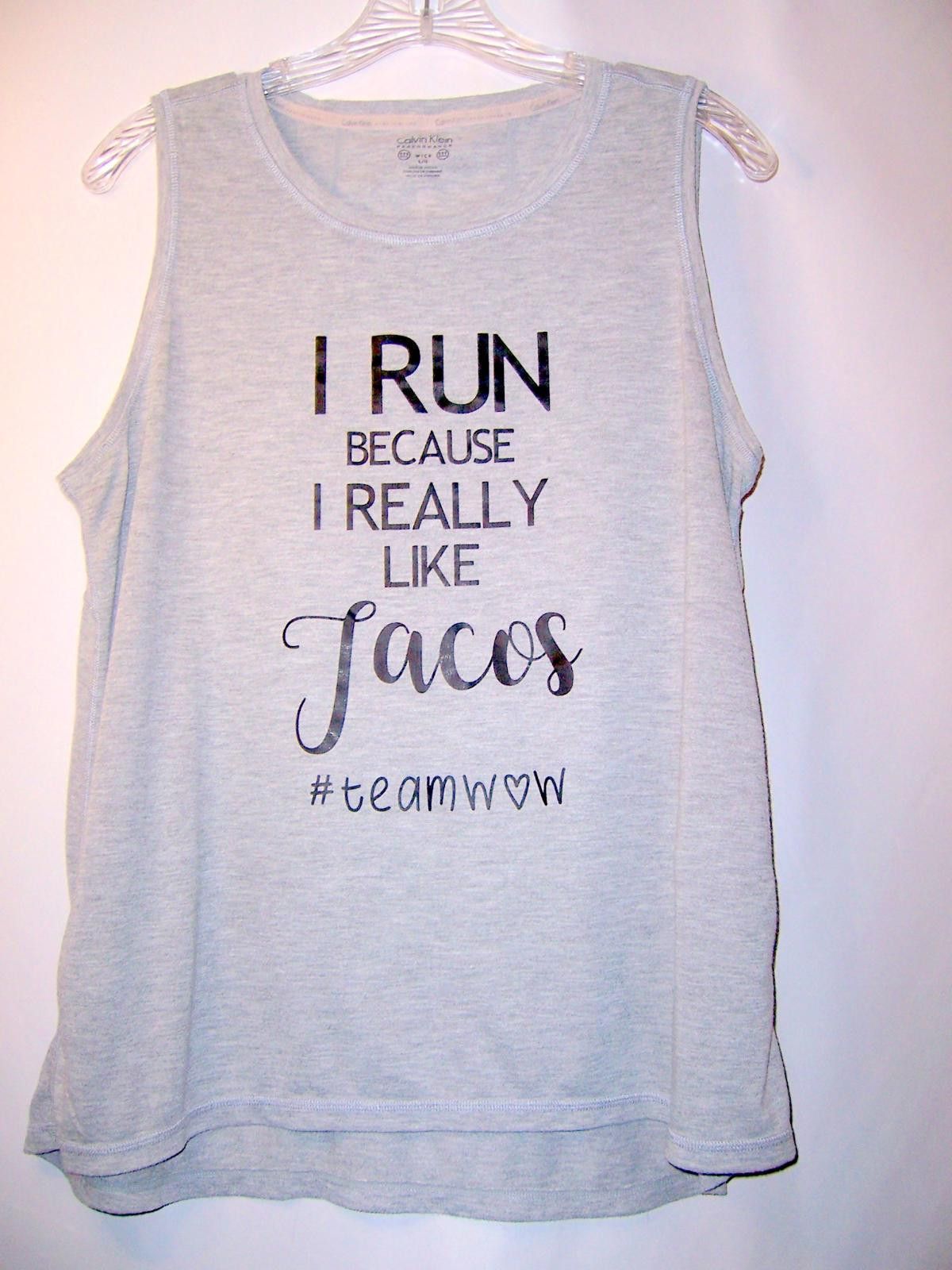 Calvin Klein Calvin Klein Performance "Tacos" Running Tank-Women's L Grey Size L / US 10 / IT 46 - 1 Thumbnail